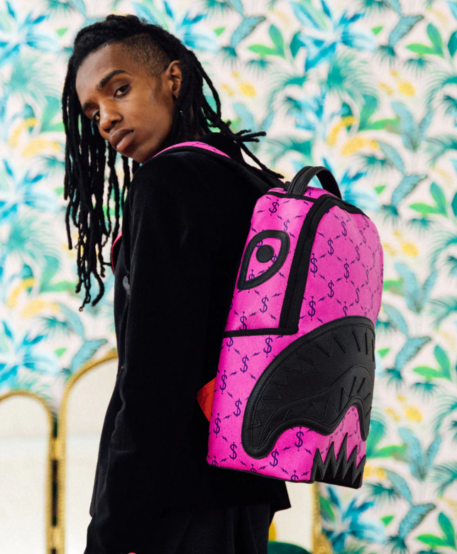 Sprayground Backpack $NAPDRAGON Dollar Money Shark Laptop Purple School Bag NEW