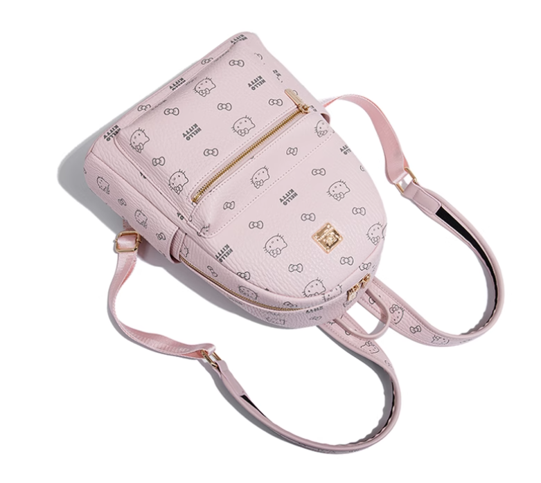 Hello Kitty Pink Hand Bag Backpack PU Leather