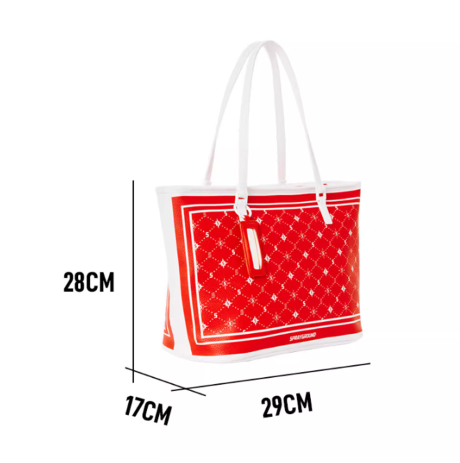 Sprayground Tote Bag Modus Operandi Bag Women Men Handbag Red White Shoulder Bag
