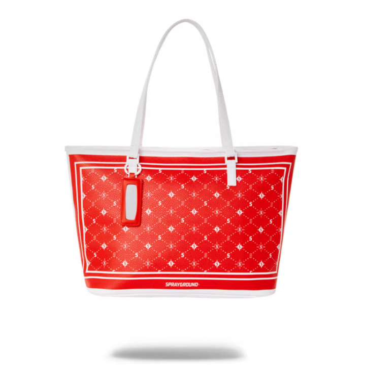 Sprayground Tote Bag Modus Operandi Bag Women Men Handbag Red White Shoulder Bag