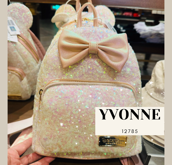 disney mini backpacks rose gold Disney Loungefly Shanghai Mini Backpack Pastel Sequin Bow Bag