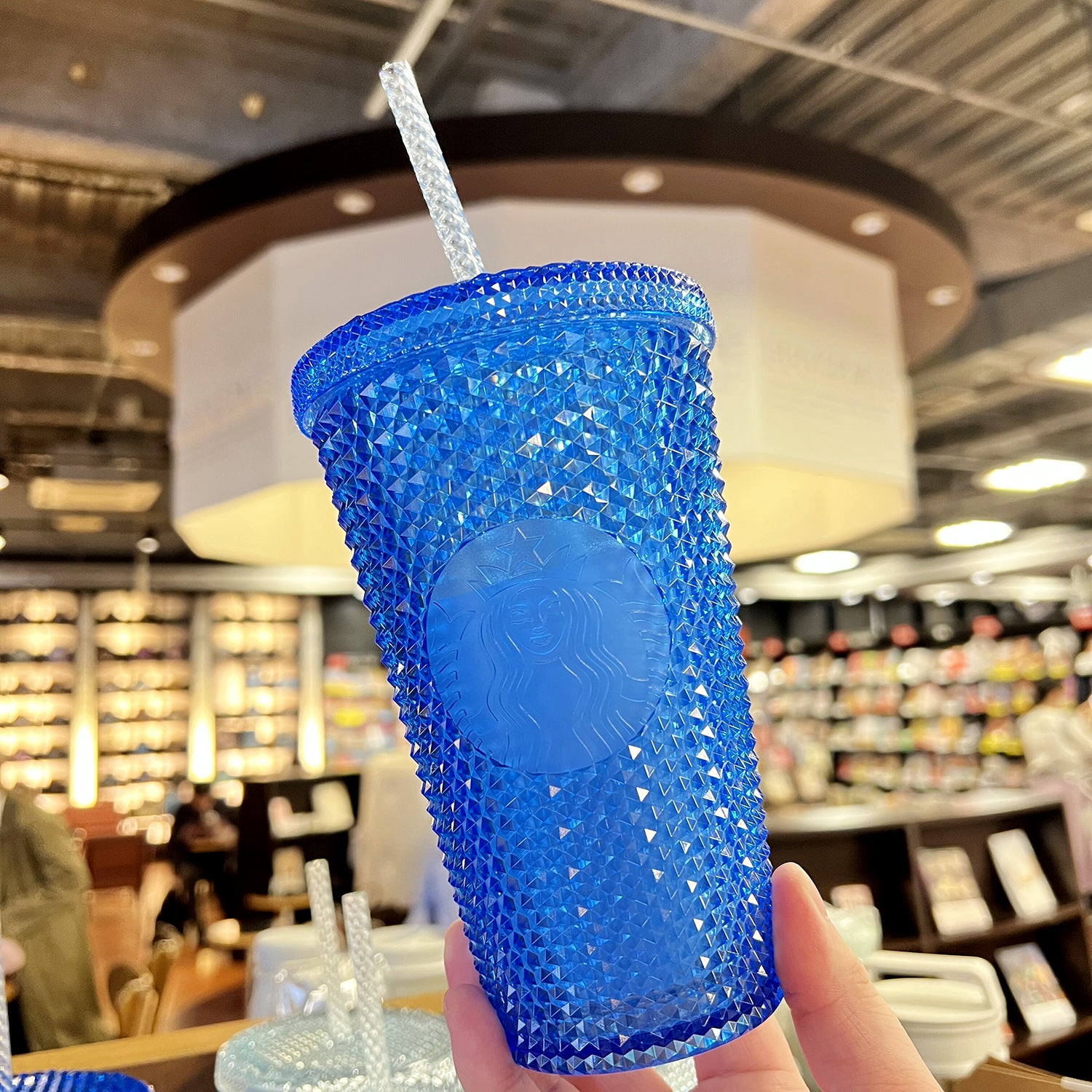 2022 Starbucks Japan Sapphire Blue 16oz Straw Studded Tumbler