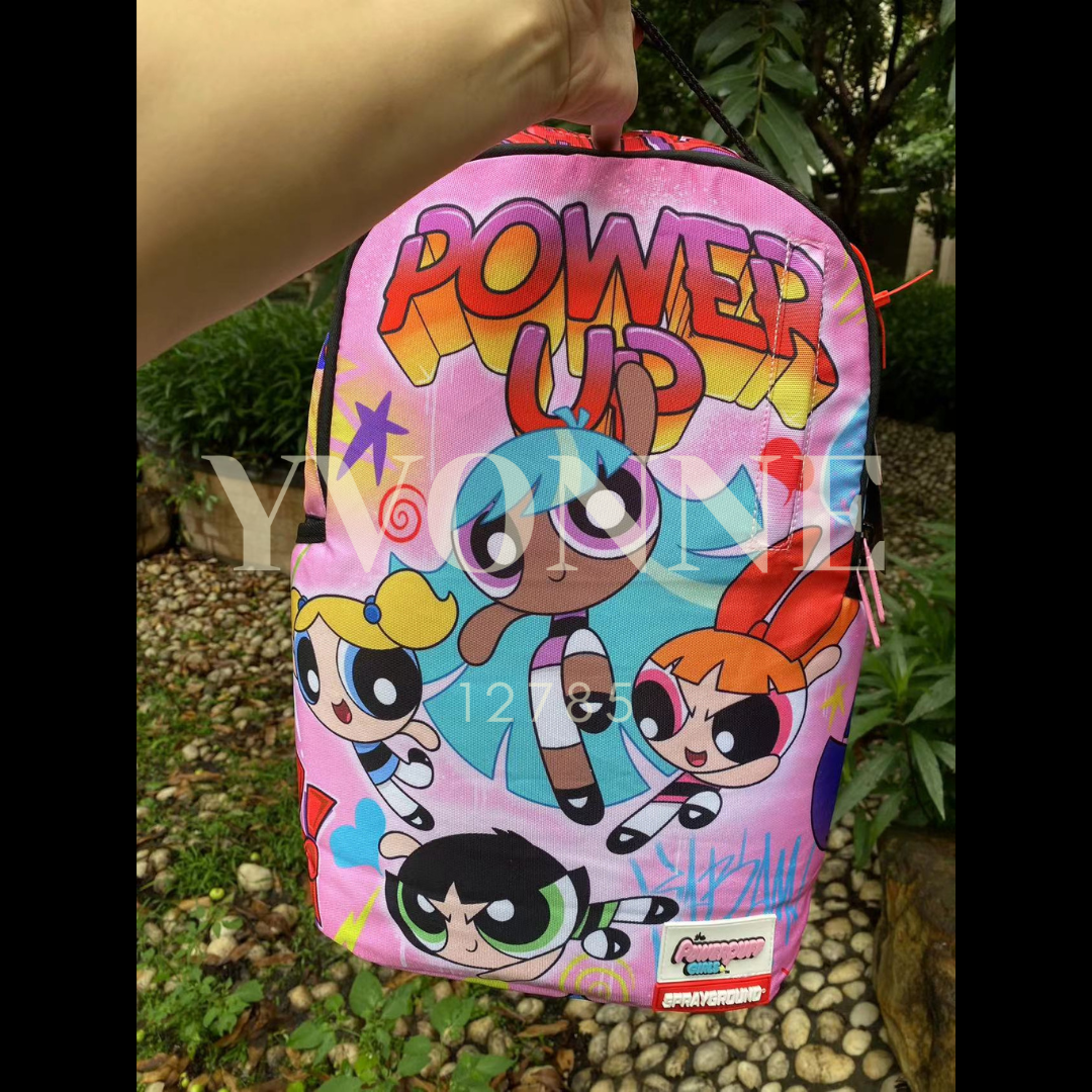 Sprayground x The Powerpuff Girls Backpack On The Run Pink Bag BRAND NEW NWT