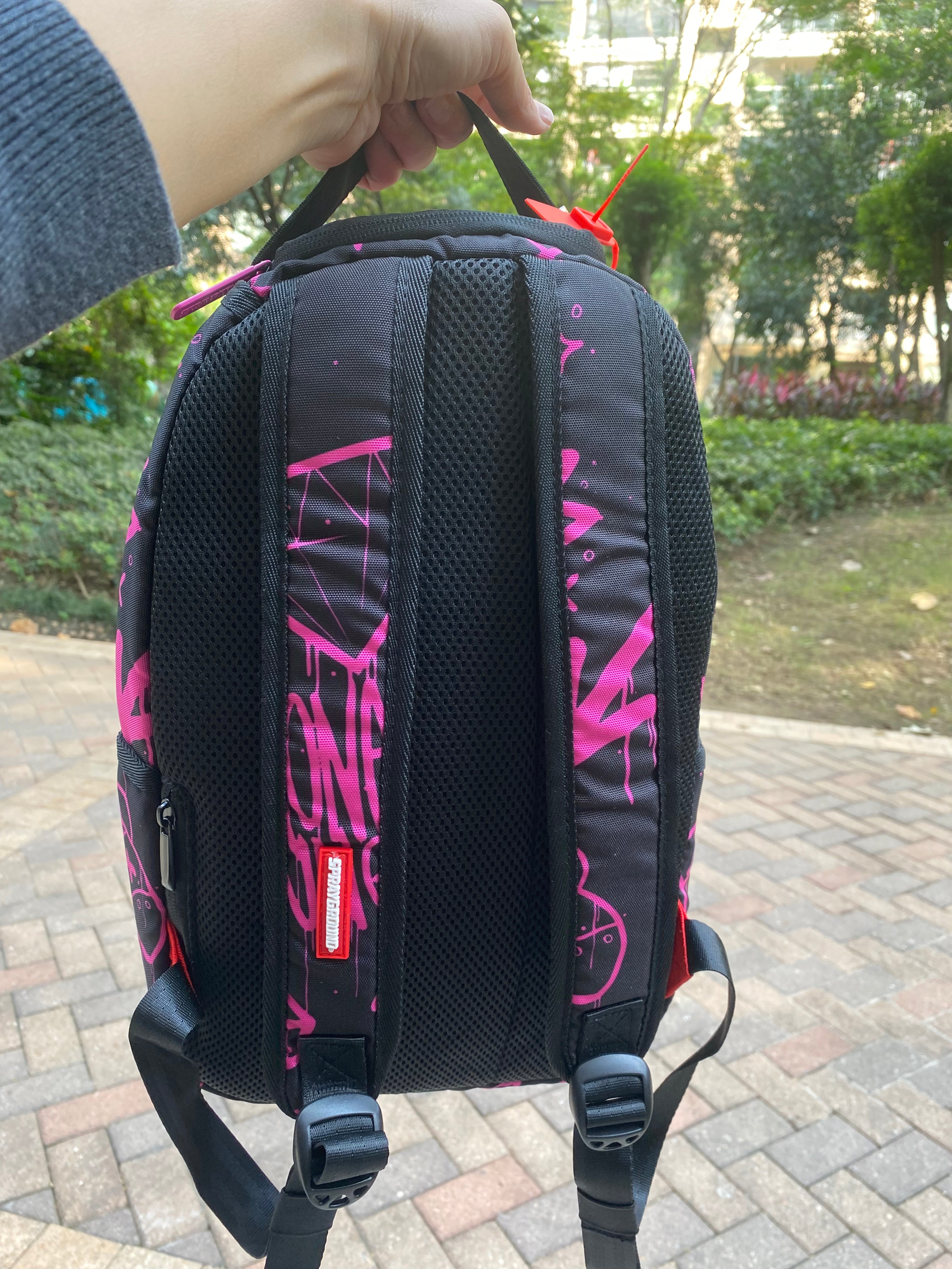 Sprayground Mini Backpack MARKER DRIP Bag Books Back To School Bag Black Pink