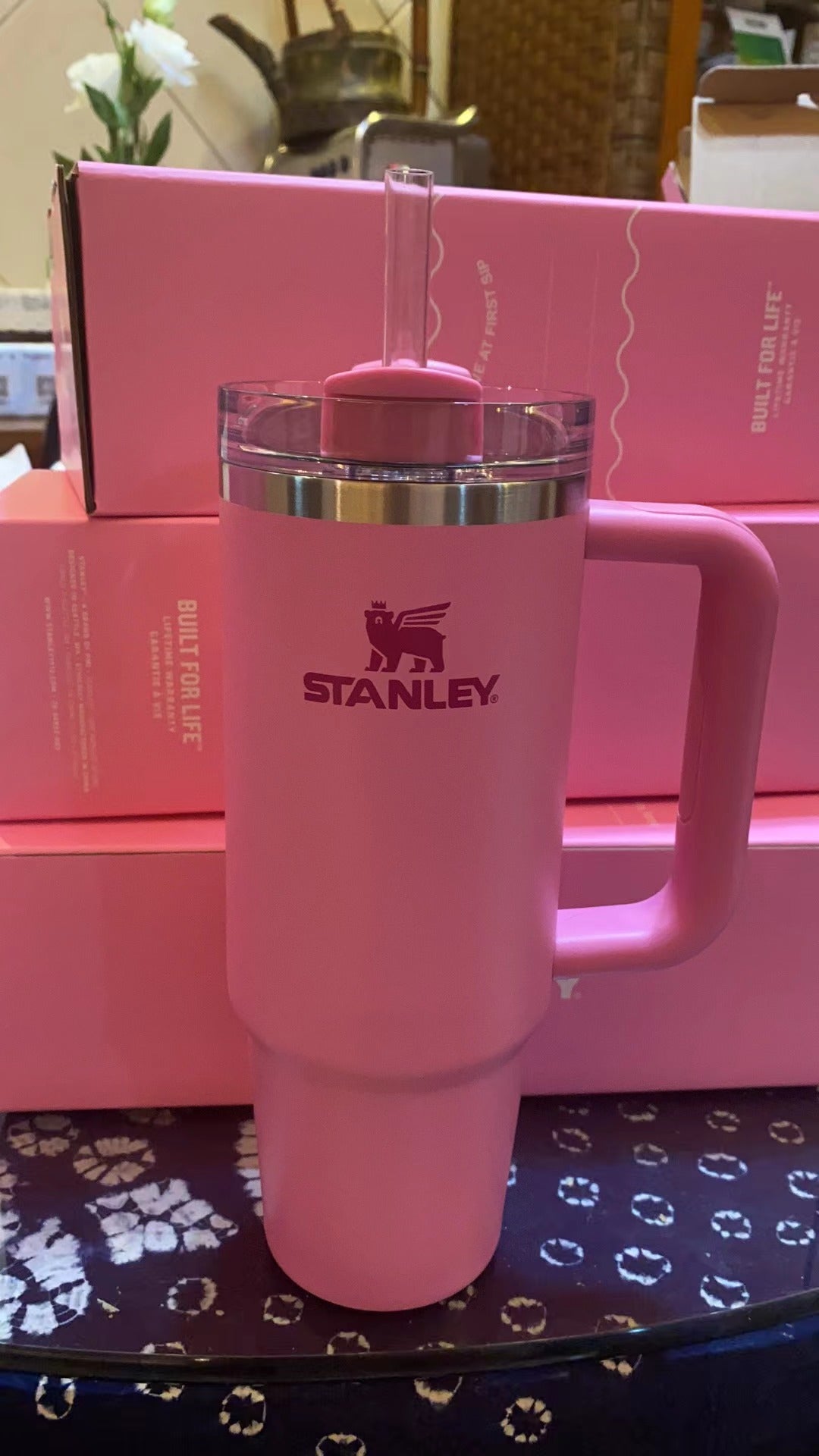 Stanley 2024 China Valentine's Day Peony Pink 30oz Stainless Steel  Cup