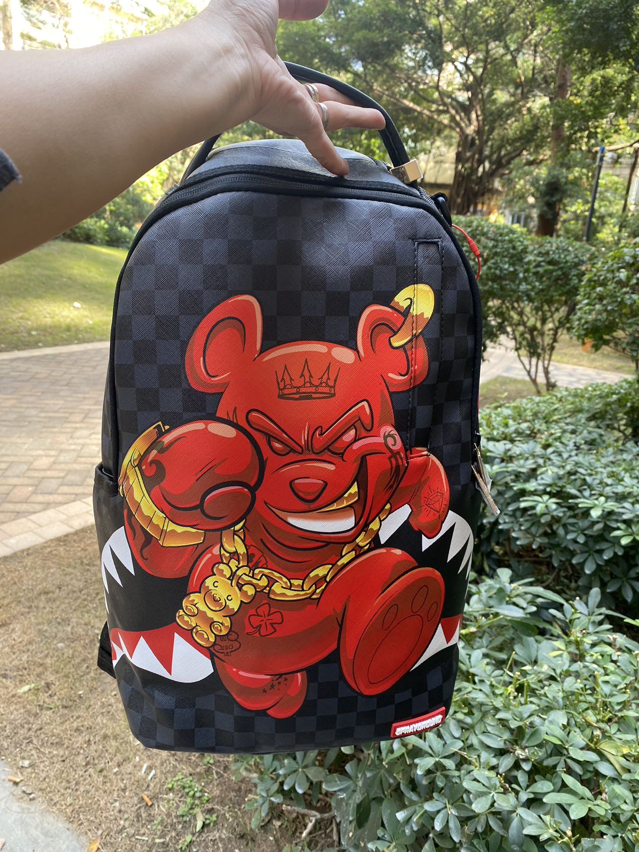 Sprayground Chase Bank: Diablo Back At It Teddy Bear Backpack (DLXV)