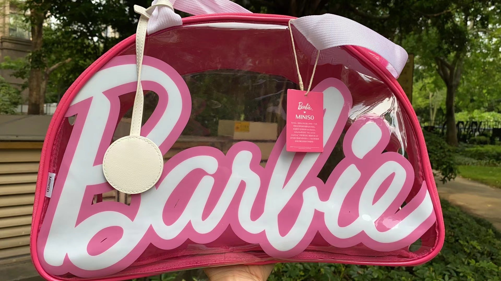Miniso Barbie Series Pink Transparent Bag Fashion Style