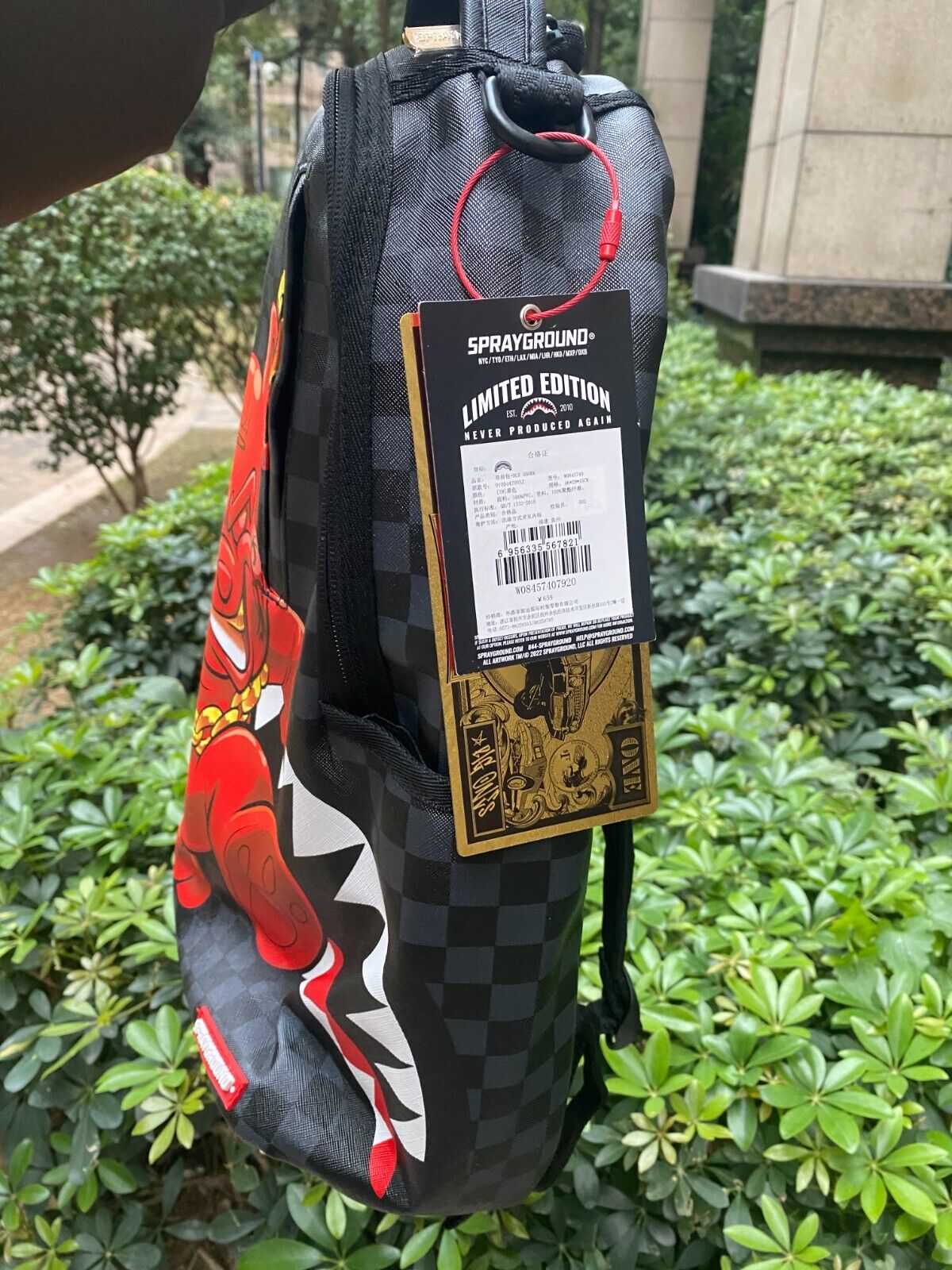 Sprayground Backpack CHASE BANK: DIABLO BACK Teddy Bear Checkered School Bag NEW