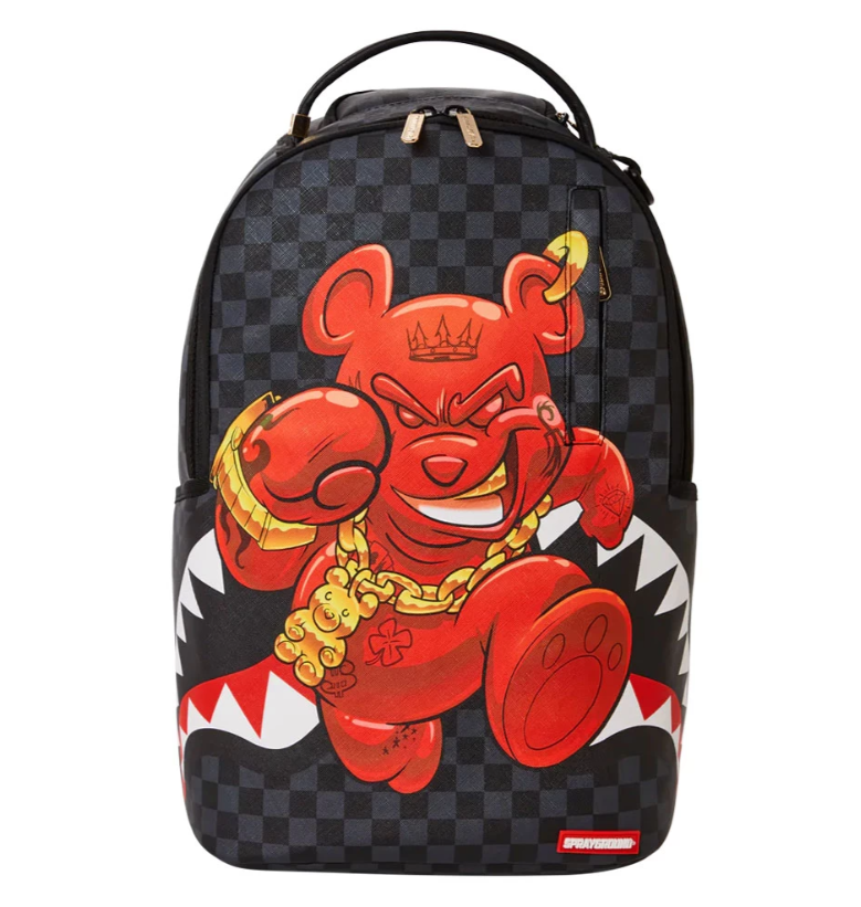 Sprayground Backpack CHASE BANK: DIABLO BACK Teddy Bear Checkered School Bag NEW