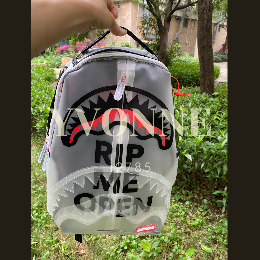 Sprayground Rip Me Open Transparent Vinyl Shark Backpack