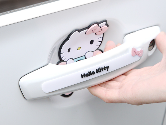 Hello Kitty Car Door Anti-Collision Strip Cute Silicone Anti-Scratch Sticker Set Of 8 Stickers