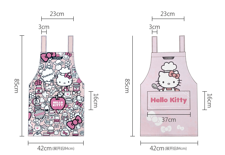 Hello Kitty Baking Apron Cute Cartoon Set Camouflage Cotton Apron Home Cooking Gloves