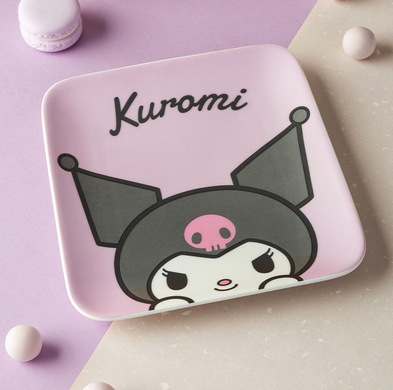 Kuromi Tableware Ceramic Pink Plate