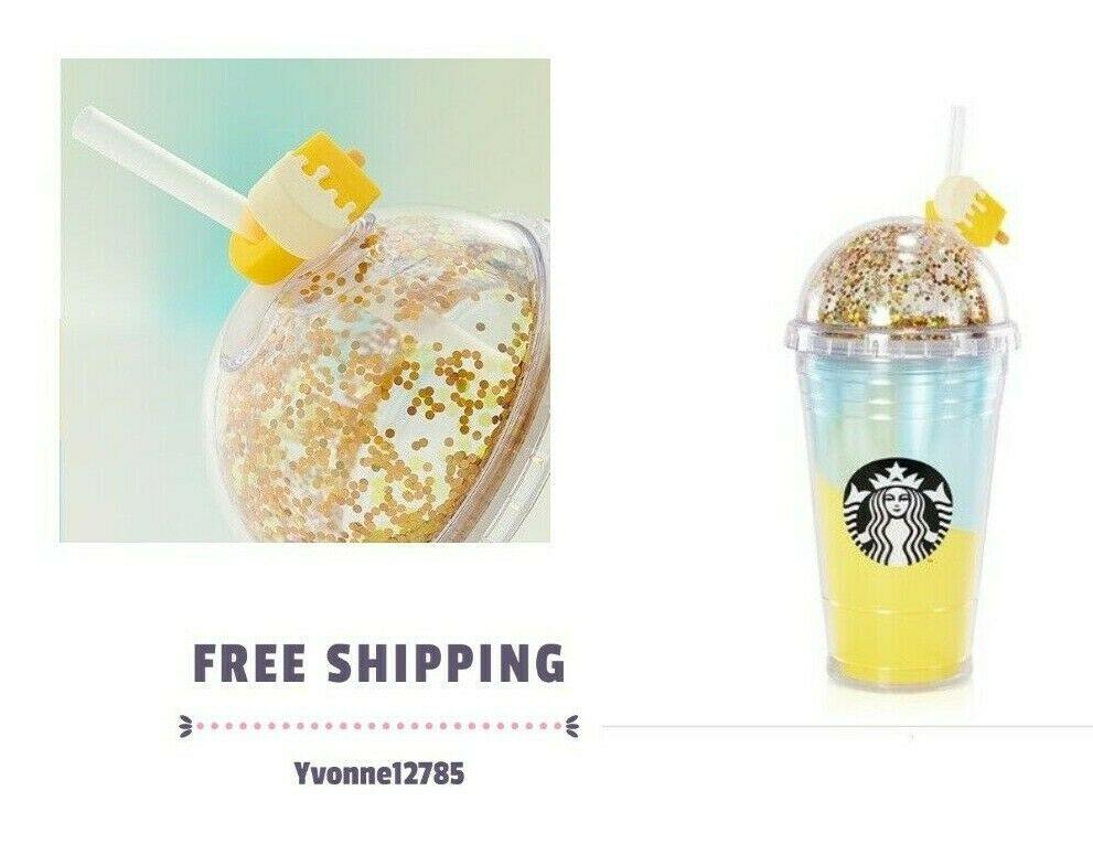 Starbucks China 2020 Summer Lemon Popsicle Plastic Straw Dome Cup With Lid 16oz New - Yvonne12785