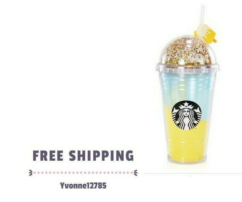 Starbucks China 2020 Summer Lemon Popsicle Plastic Straw Dome Cup With Lid 16oz New - Yvonne12785