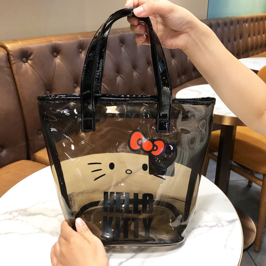 Hello Kitty Transparent Bag Women's Hand Bag Fashion Style Waterproof Bag