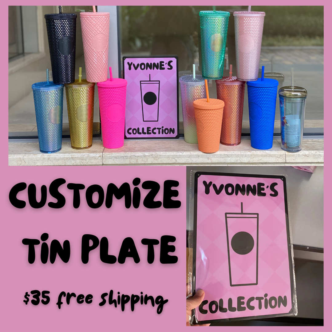 Customize Tin Plate Sign Personolize Name For Starbucks Cups Collection
