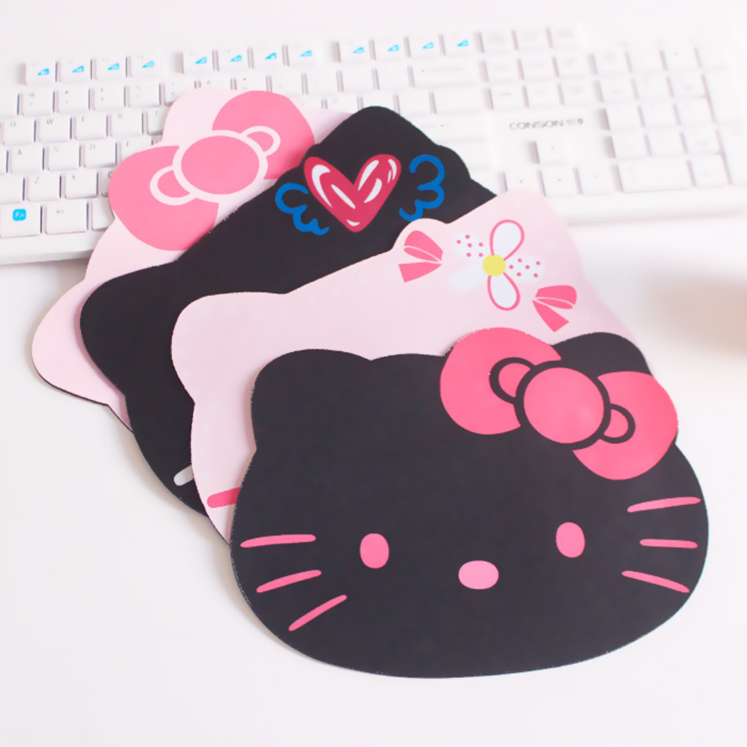 Cute Hello Kitty Cartoon Non-Slip Pink / Black Mouse Pad
