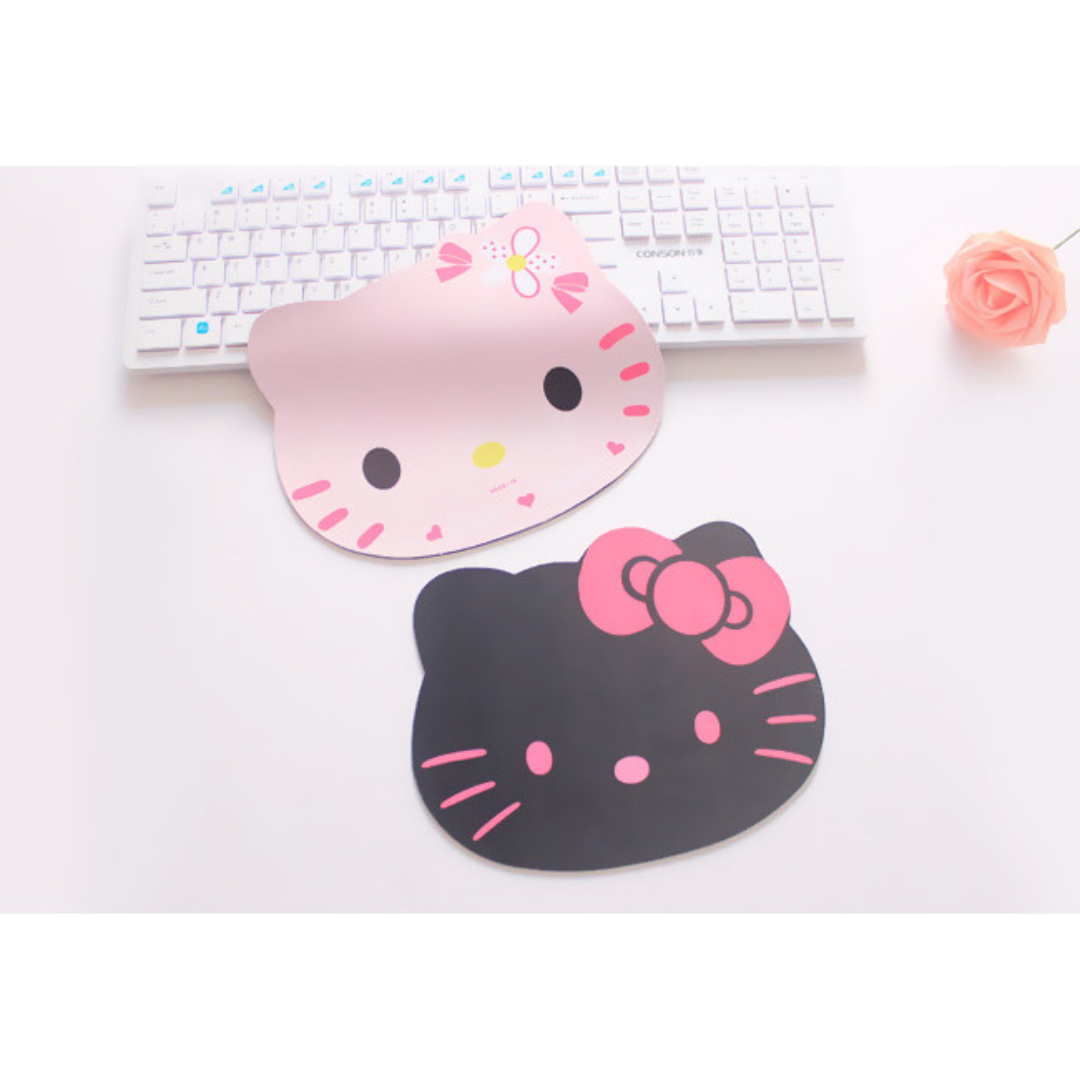 Cute Hello Kitty Cartoon Non-Slip Pink / Black Mouse Pad