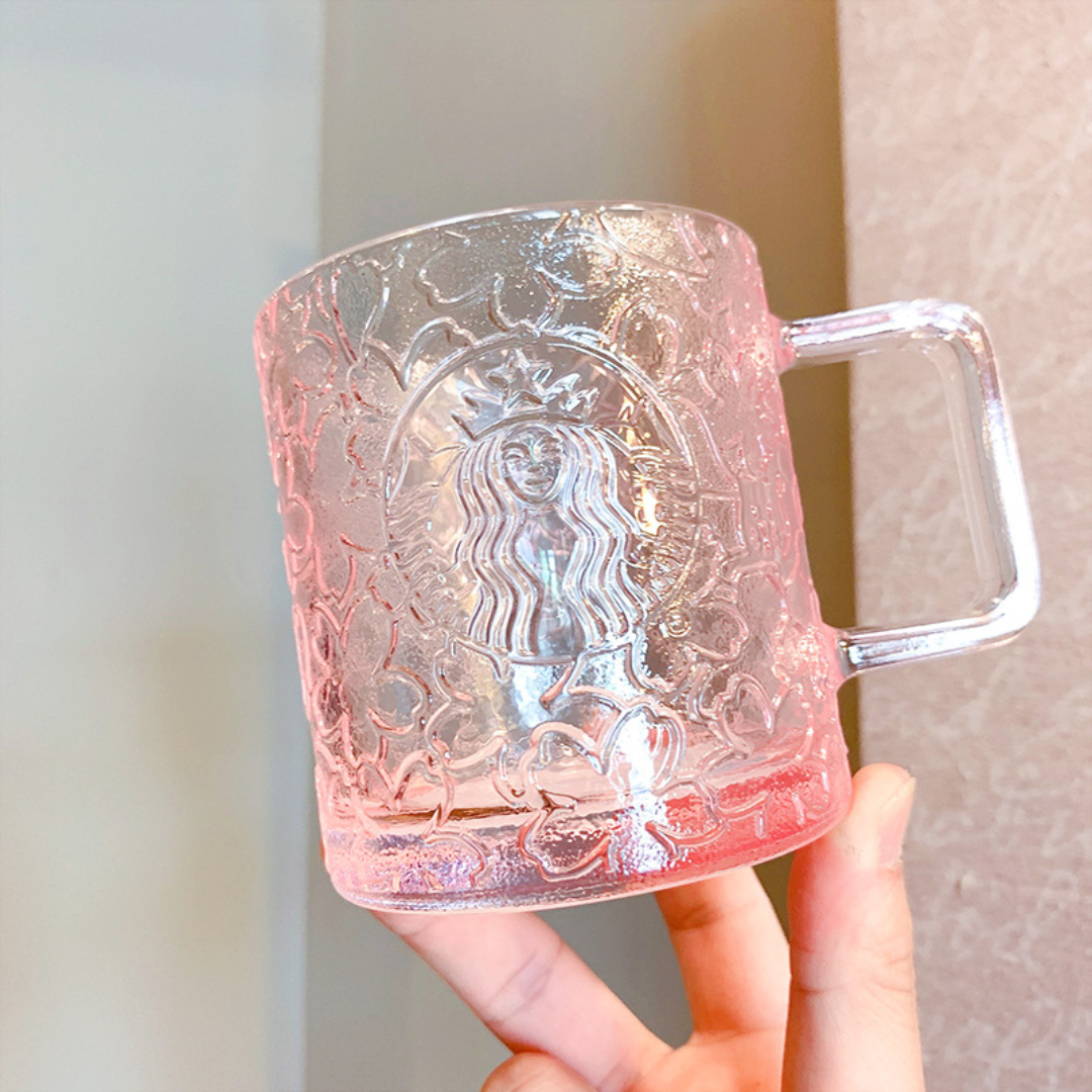 Starbucks Pink Cherry Blossom Gradient Mug With The Glass Straw And Thermos  Cover From Nstarbuckscup, $18.86