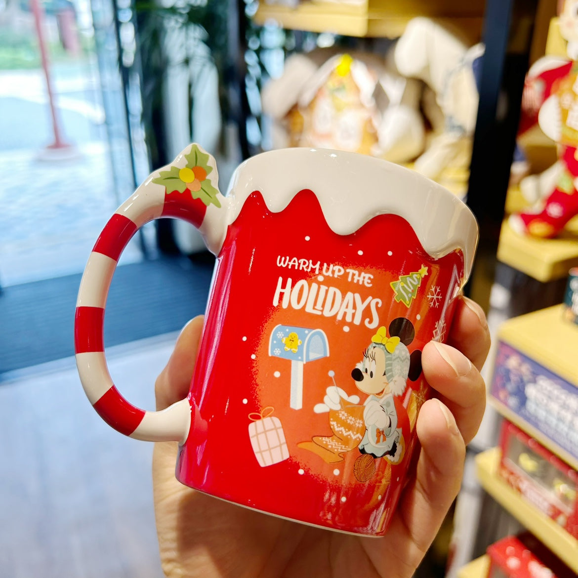 Disney 2022 Shanghai Resort Micky Mouse Ceramic Mug Happy Holidays Cup