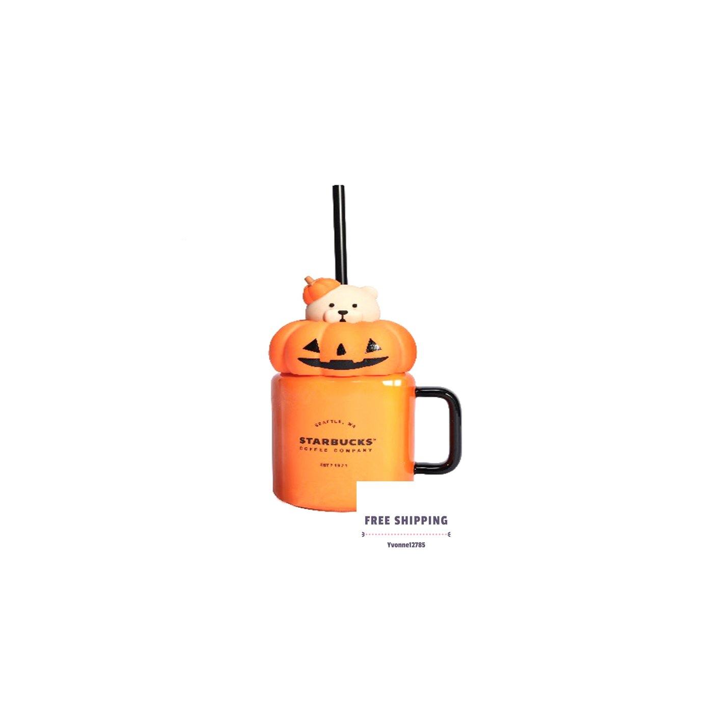 PRE ORDER Starbucks 2020 Halloween Pumpkin Mason 16oz Ceramic Mug - Yvonne12785
