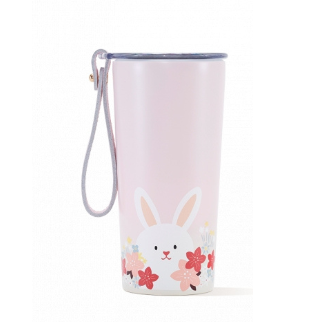 PRE ORDER 2023 China Cherry Blossom Pink Rabbit Flower 12oz Stainless Steel Cup