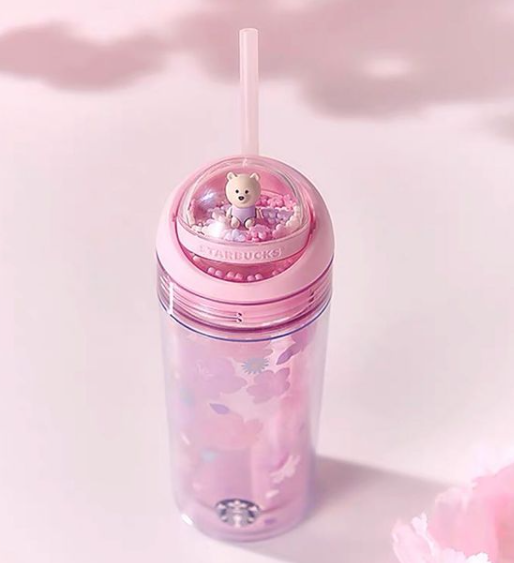 Starbucks 473ml/16oz Gradient Pink Double-Lid Stainless Steel Straw Cup