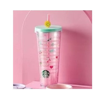 Starbucks 2022 Korea Valentine's Day Venti 24oz Plastic Straw Tumbler