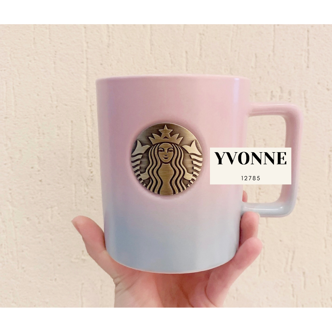 Starbucks China 2021 Pink Grey 12oz Ceramic Mug Coffee Cup
