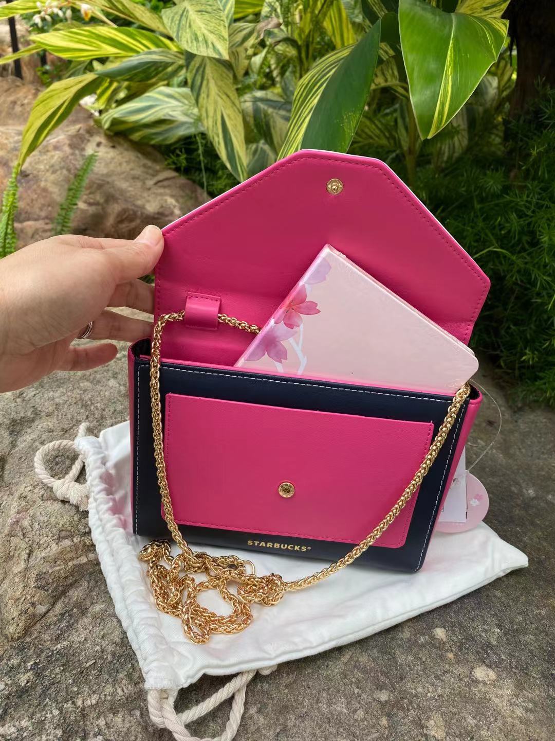 Starbucks Notebook Shining Pink Cherry Blossom Notepad Bag Purse