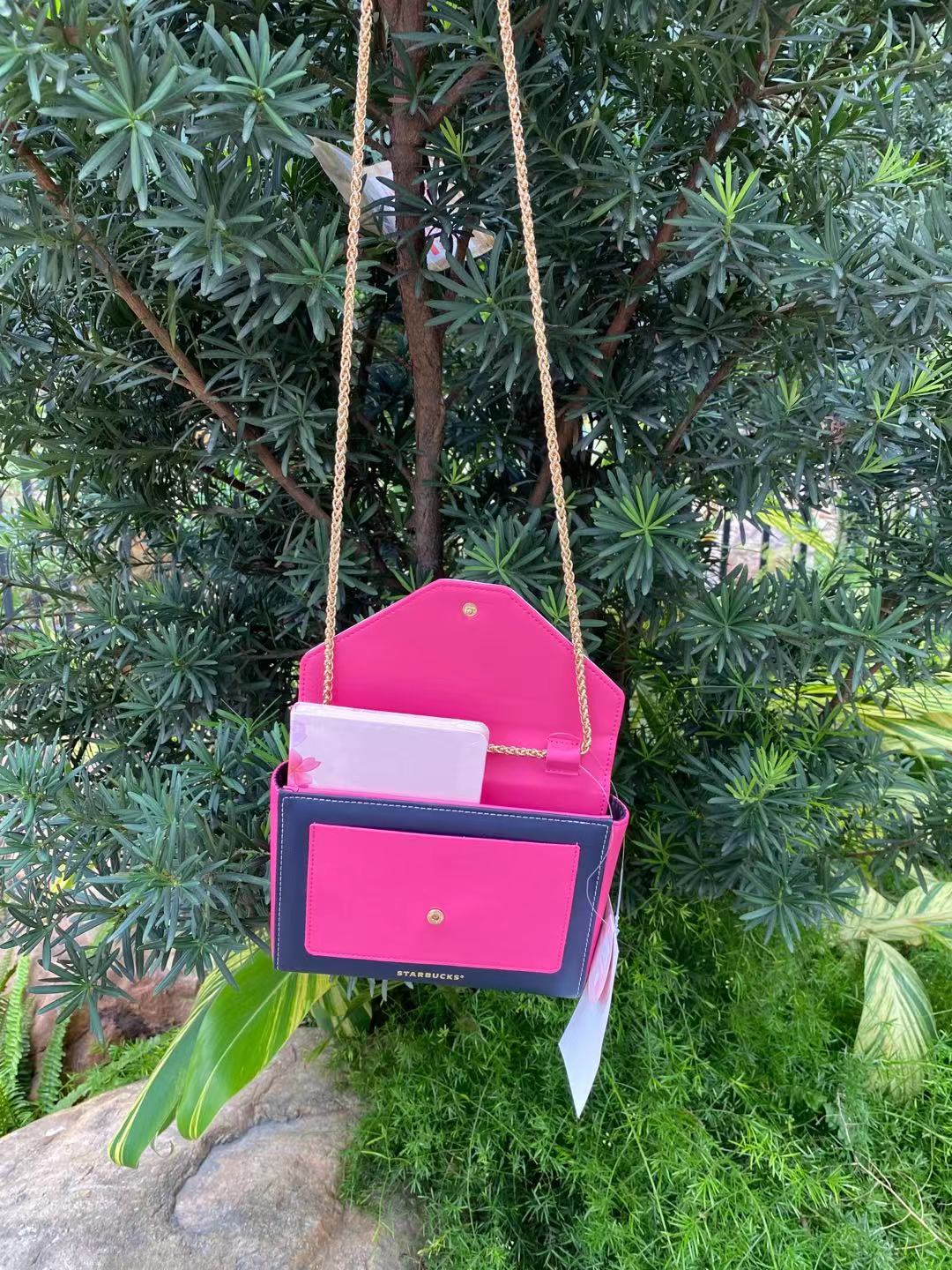Starbucks Notebook Shining Pink Cherry Blossom Notepad Bag Purse