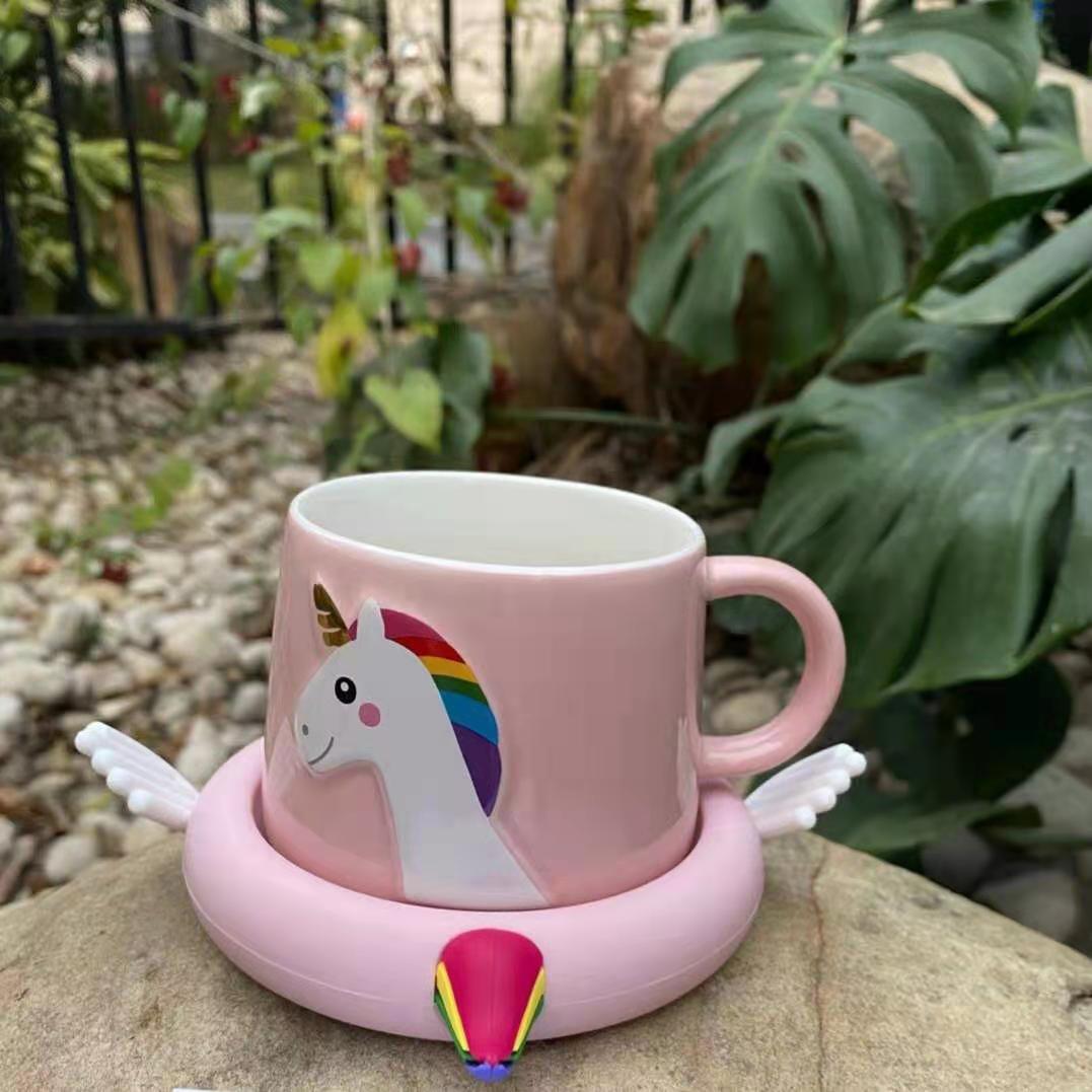 Starbucks 2019 China Summer Unicorn Mug With Coaster 10oz Water Coffee Cup