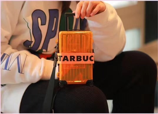 Starbucks China 2022 Mini Suitcase Cute Colorful Phone Case With Stripe
