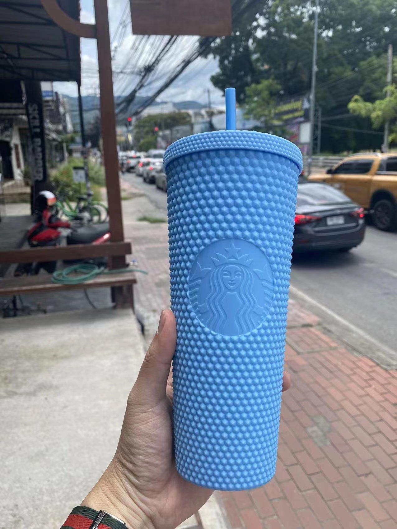 PRE ORDER Thailand May Release Baby Blue Studded Cup 24oz Tumbler