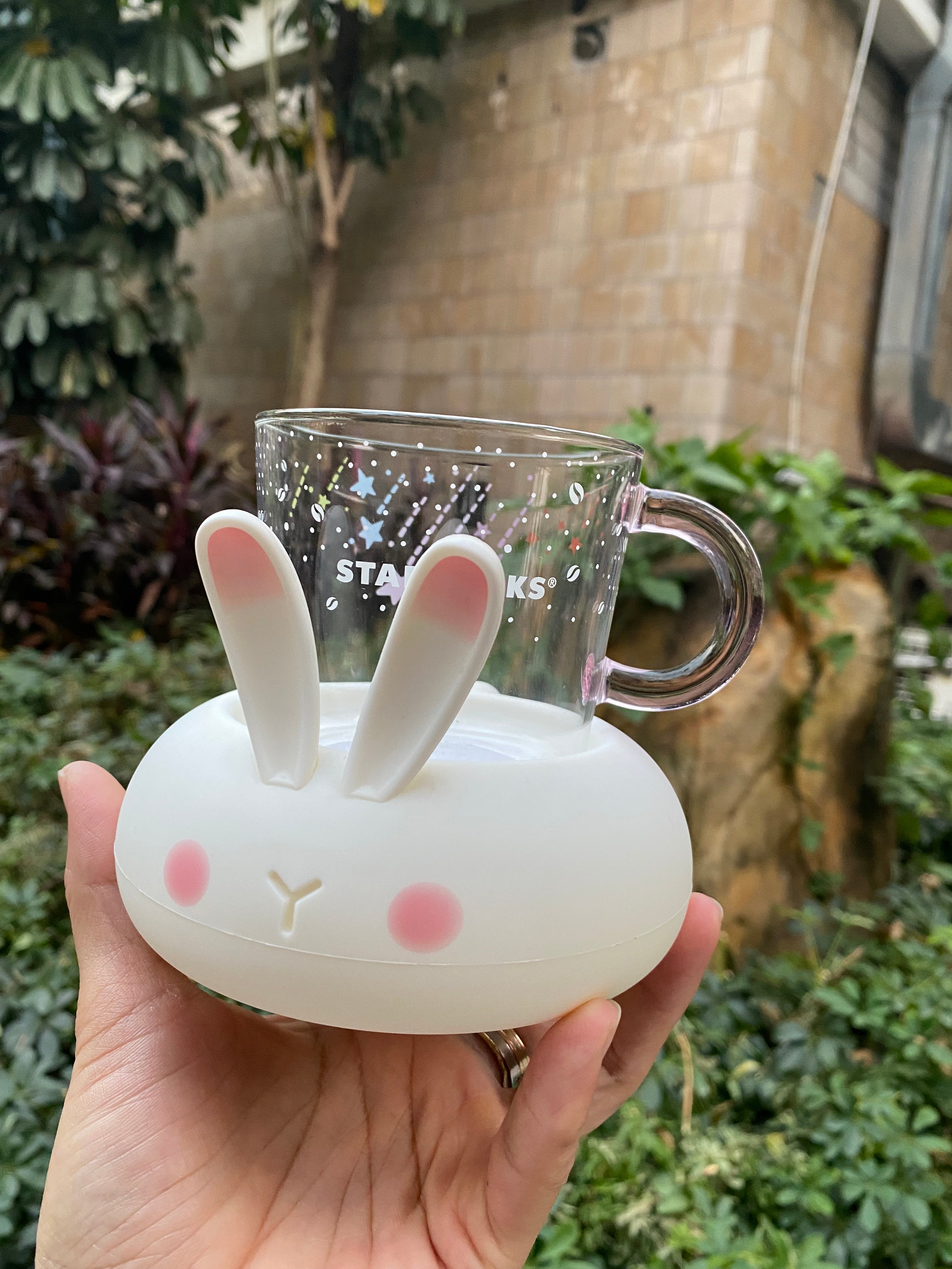Rare Starbucks 2019 China Spring Jade Rabbit Night Light 8oz Glass Water Coffee Cup