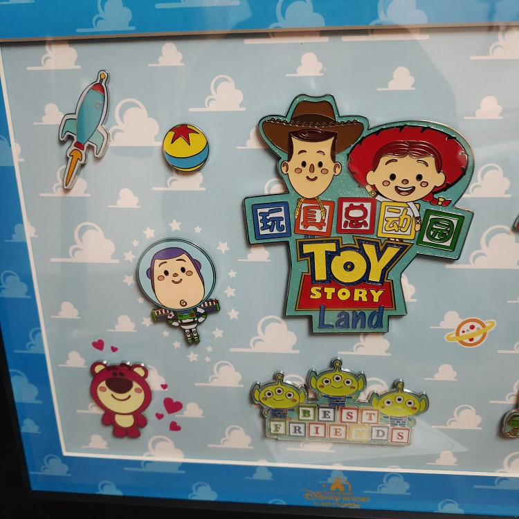 Disney 2022 Shanghai Disney Toy Story Buzz Woody Limited Edition Badge Brooch Set