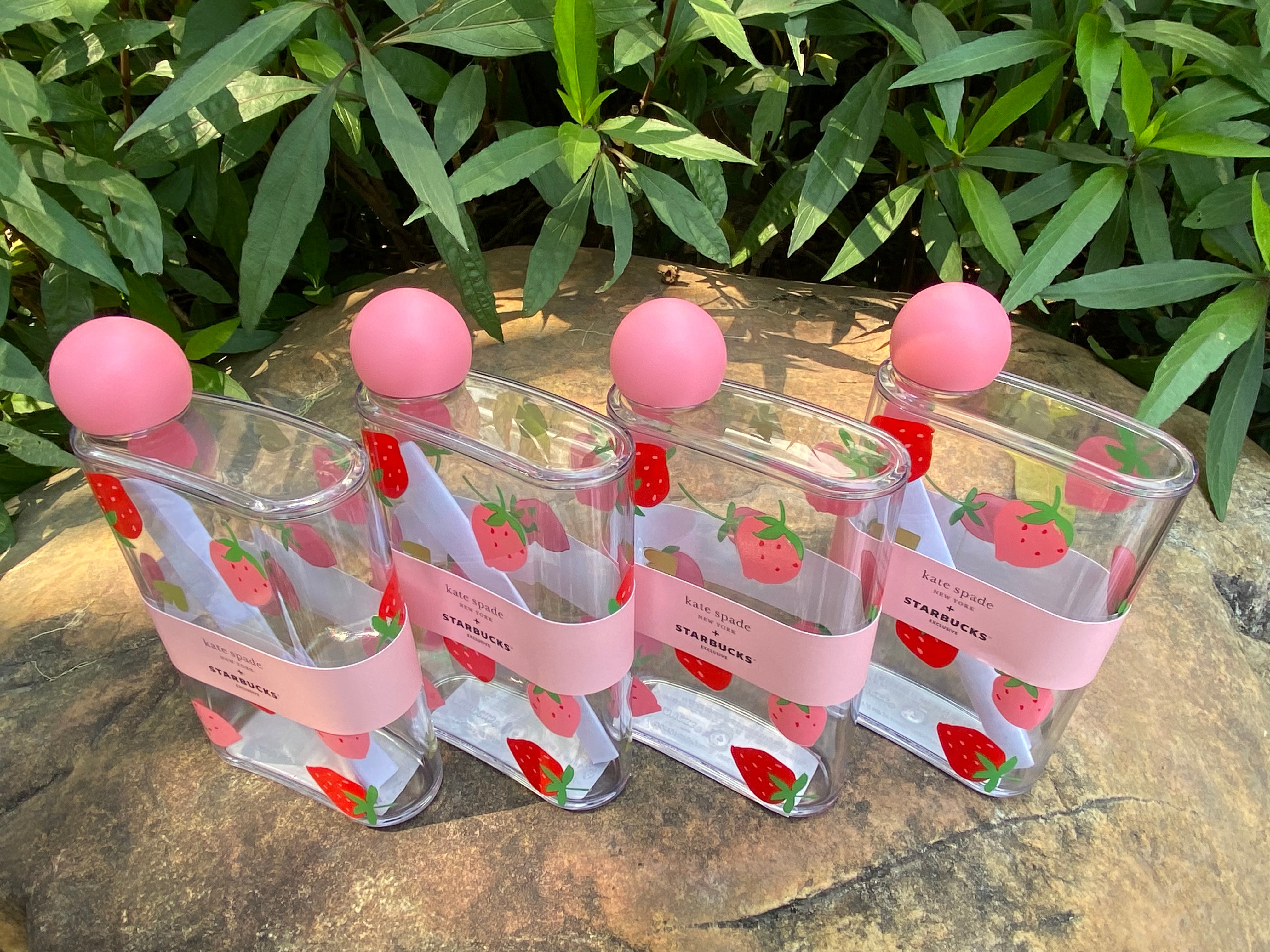 Starbucks 2022 Kate Spade Strawberry 14oz Plastic Bottle