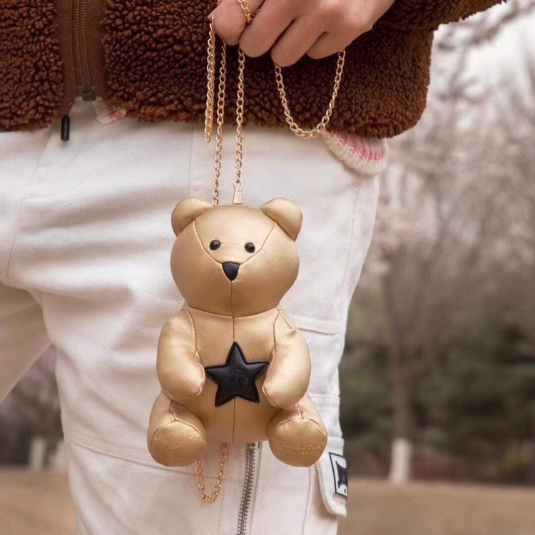 Starbucks 10th Anniversary Member Star Gift Bag Badge Black Gold Cute Bear Mini Bag Bear Doll