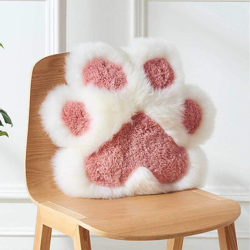 Unbranded Cat Paw Shaped Pink / Blue Pillow