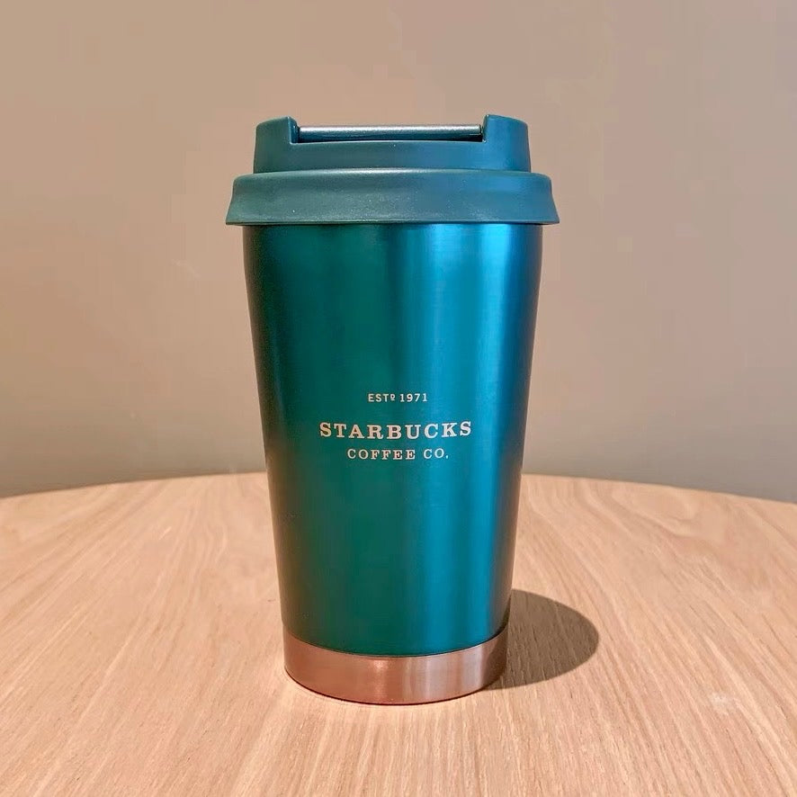 Starbucks Coffee Spring 2021 Sage Green Stainless Steel 12 oz Tumbler Cup  w/ Lid
