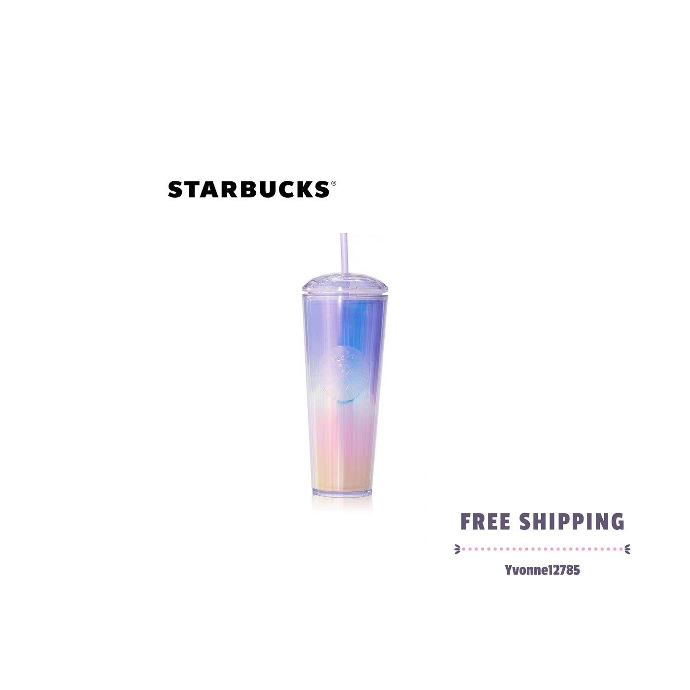 Starbucks 2020 China Single's Day Aurora Dome Dazzle 24oz Plastic Straw Sippy Cup - Yvonne12785