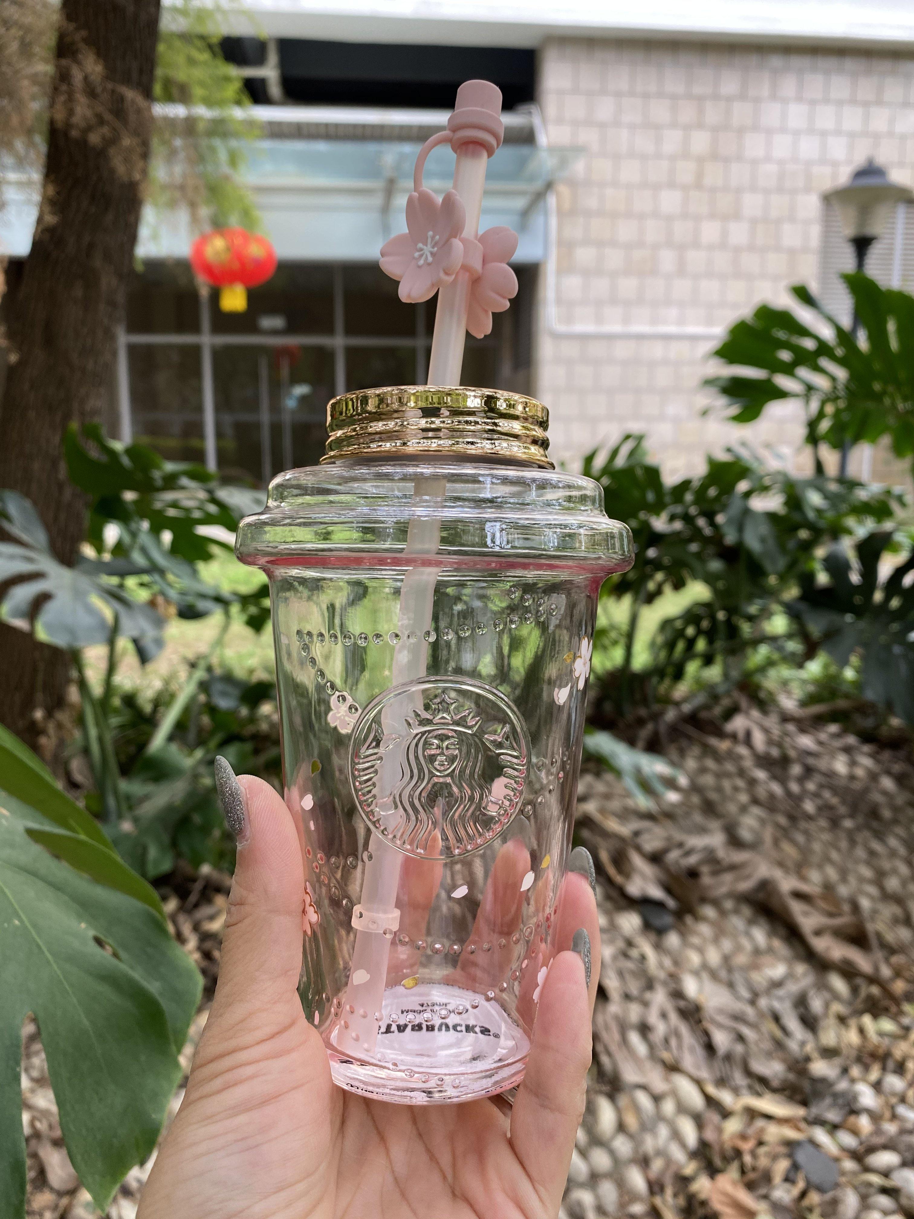 PRE ORDER Starbucks 2021 China Spring Sakura Cherry Blossom Gradient 16oz Glass Straw Cup - Yvonne12785