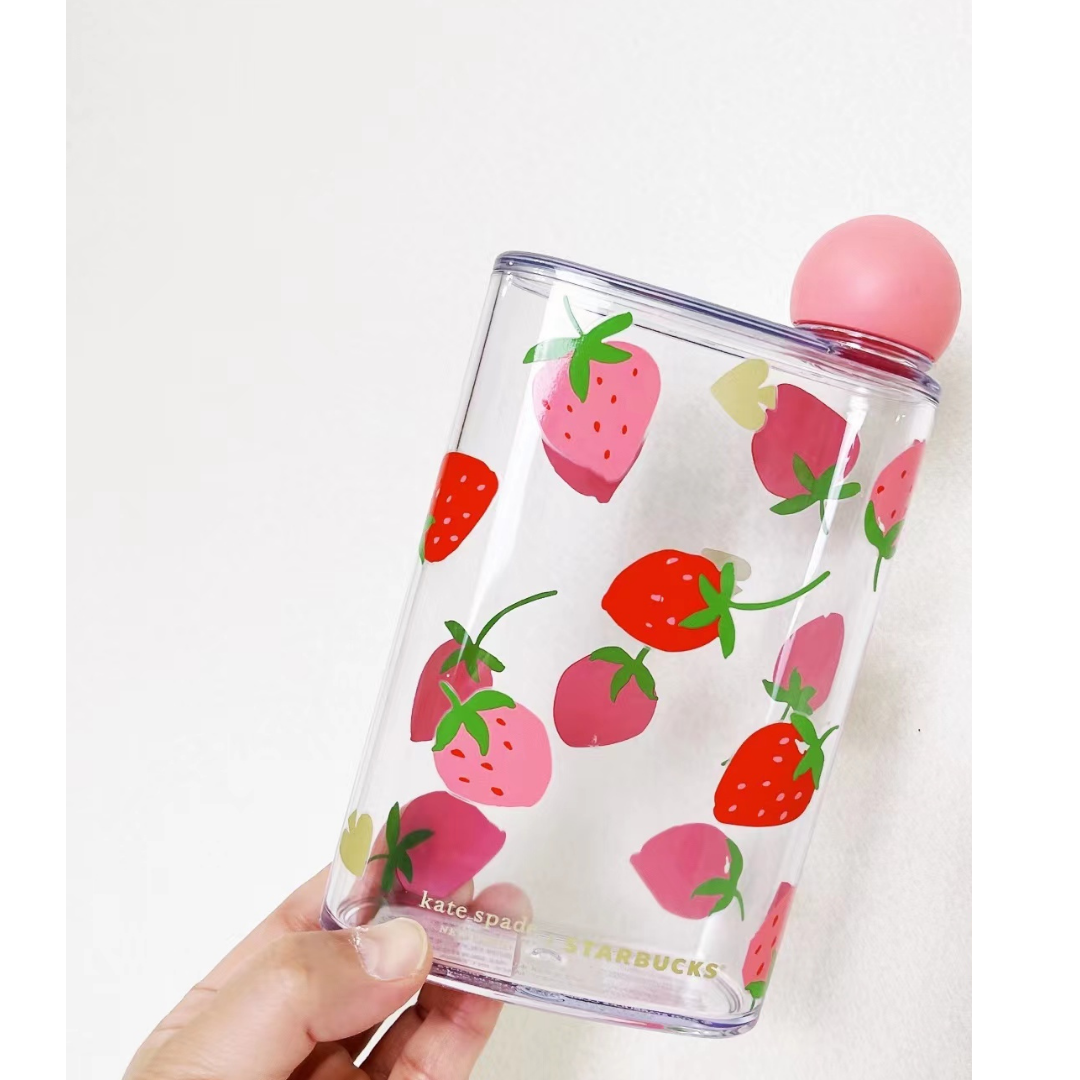 Starbucks 2022 Kate Spade Strawberry 14oz Plastic Bottle