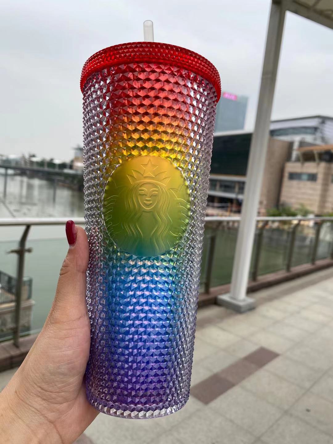 Sale Starbucks 2021 China Pride Release Rainbow Pride Studded 24oz