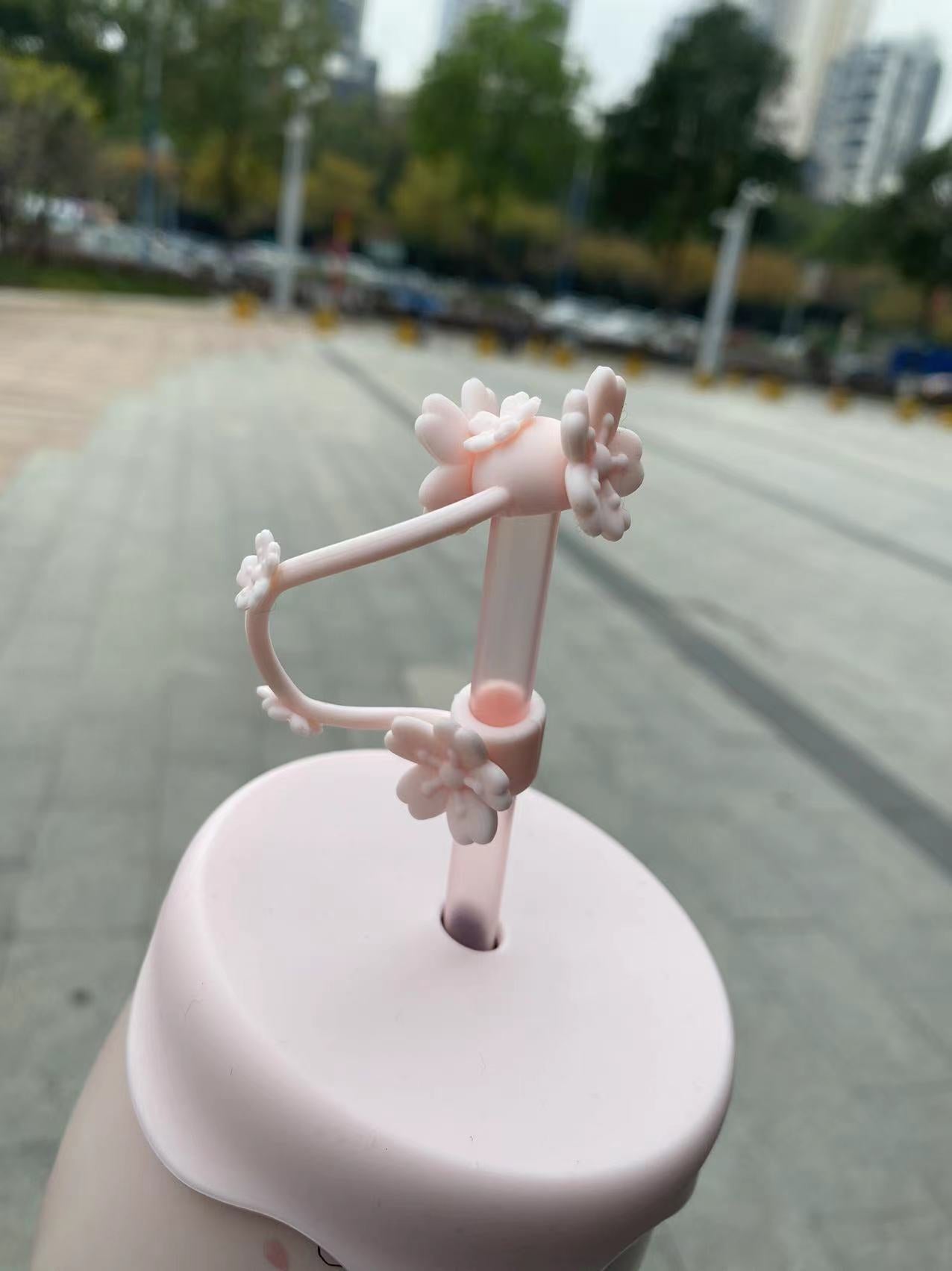 Starbucks 2022 China Pink Sakura 16oz Ceramic Straw Cup
