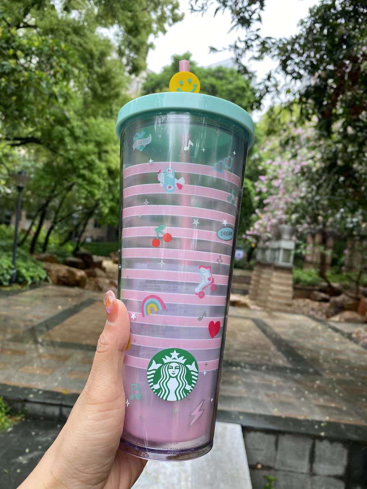 Starbucks 2022 Korea Valentine's Day Venti 24oz Plastic Straw Tumbler