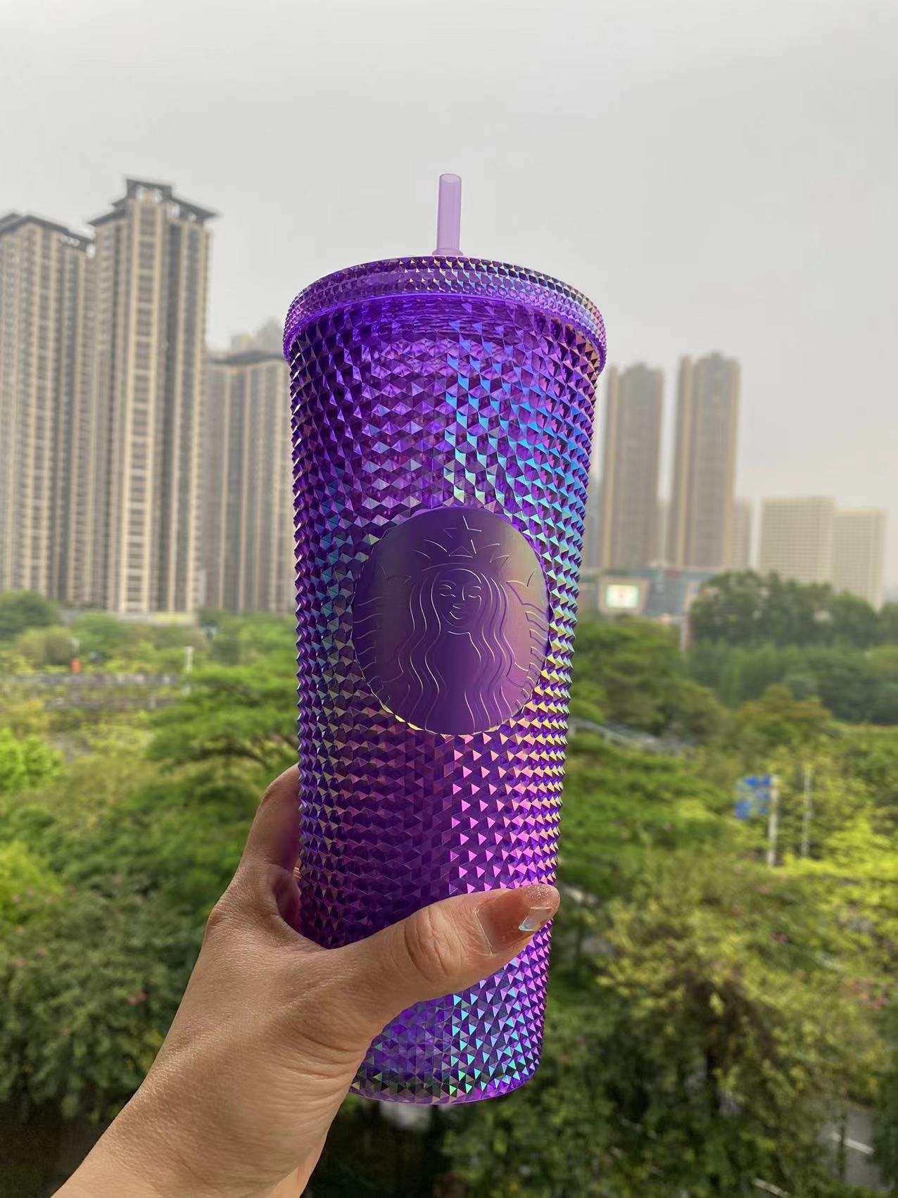 PRE ORDER 2022 Starbucks Taiwan Purple Bling Studded 24oz Cup