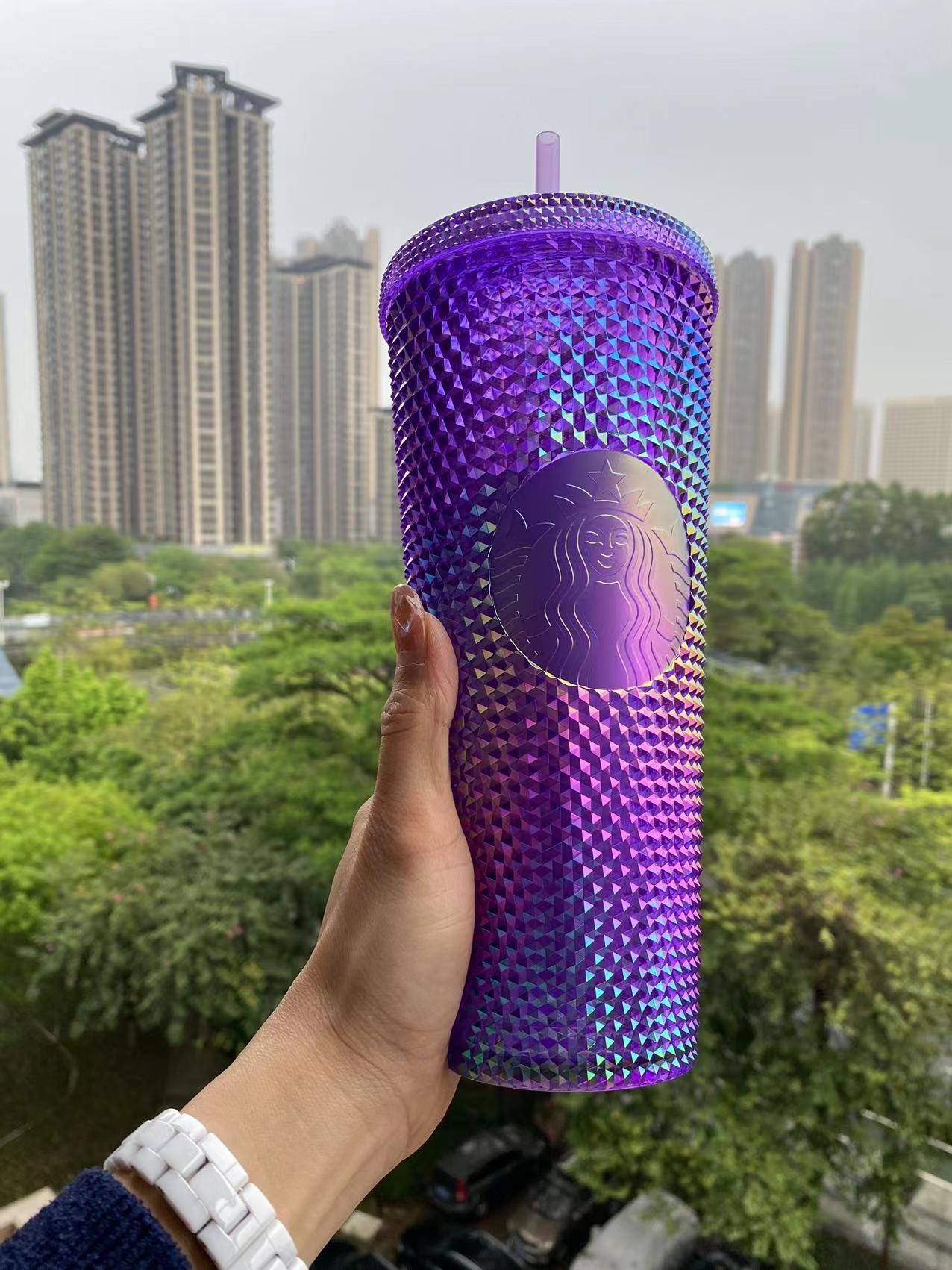 PRE ORDER 2022 Starbucks Taiwan Purple Bling Studded 24oz Cup