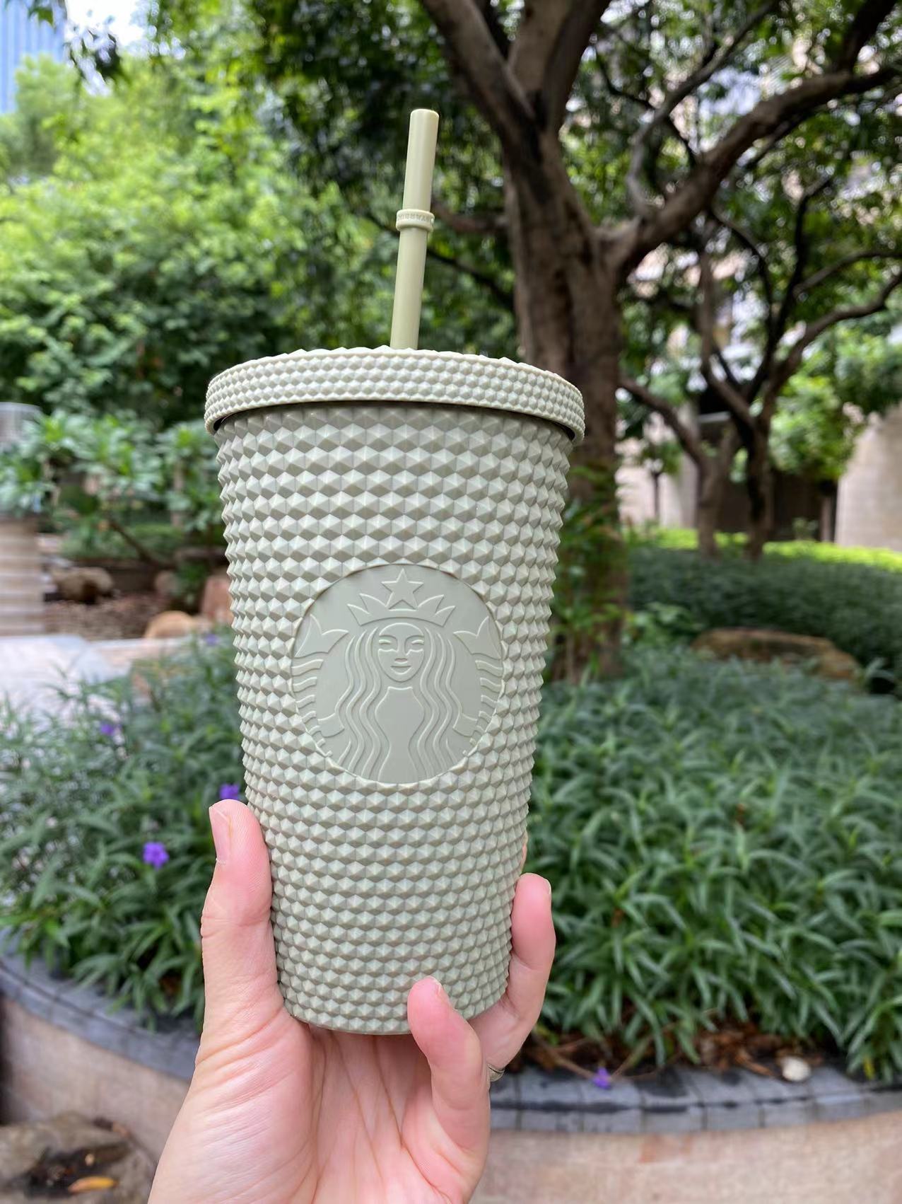 PRE ORDER Starbucks 2022 Japan Summer Khaki Green 16oz Grande Studded Straw Cup